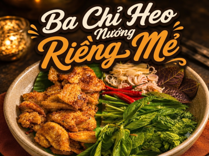 Ba chỉ heo nướng riềng mẻ