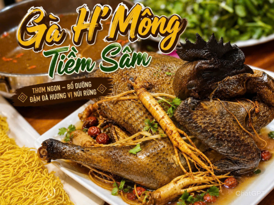 Gà H'Mông tiềm sâm