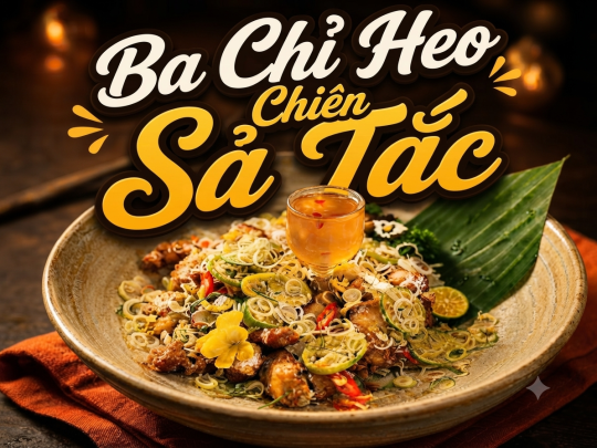 Ba chỉ heo chiên sả tắc